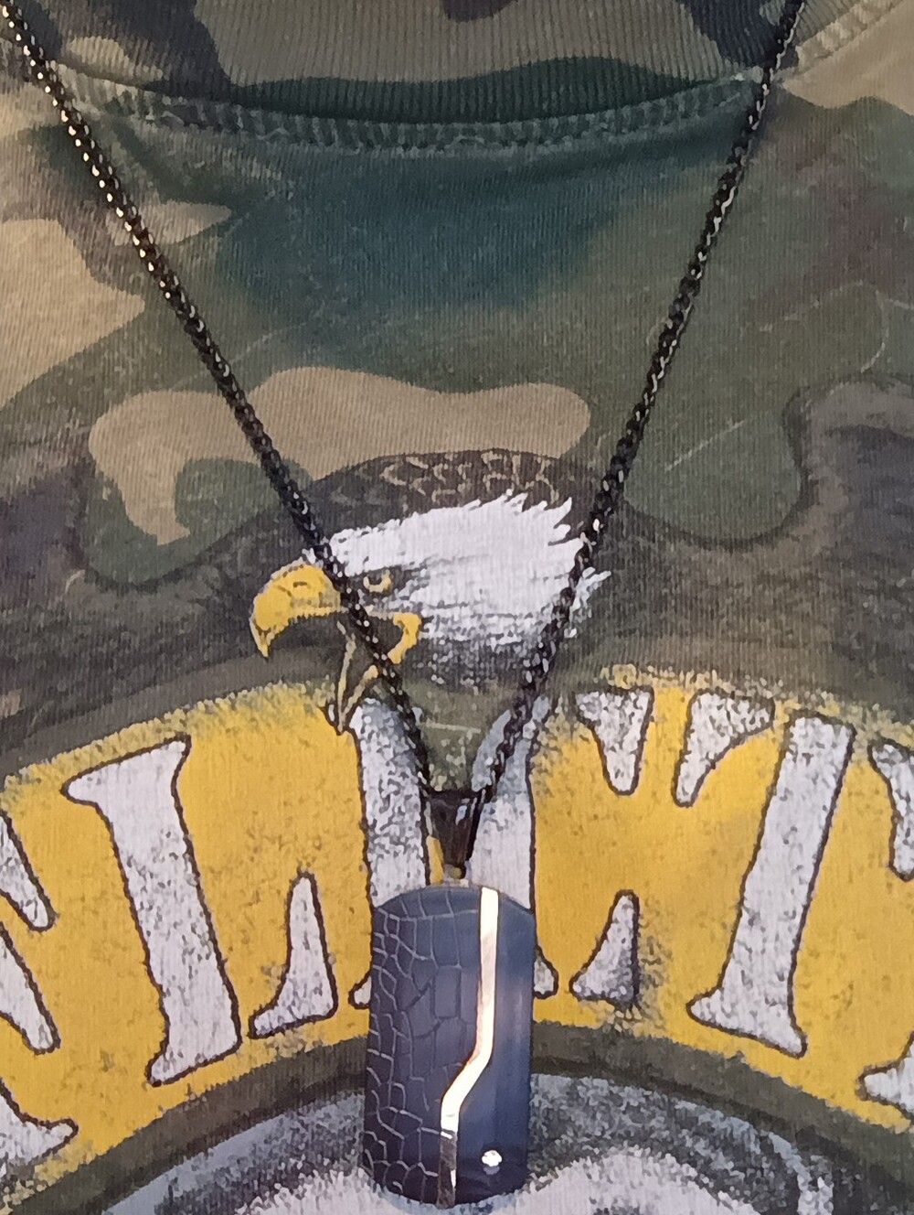 Invicta Elements collection dog tag pendant necklace. Mens